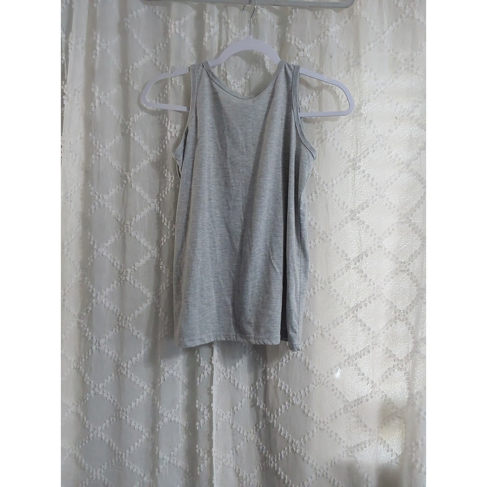 Bobbie Brooks Womens Just Vibing Graphic Tank Top Heather Gray Small Sleeveless - Picture 2 of 2